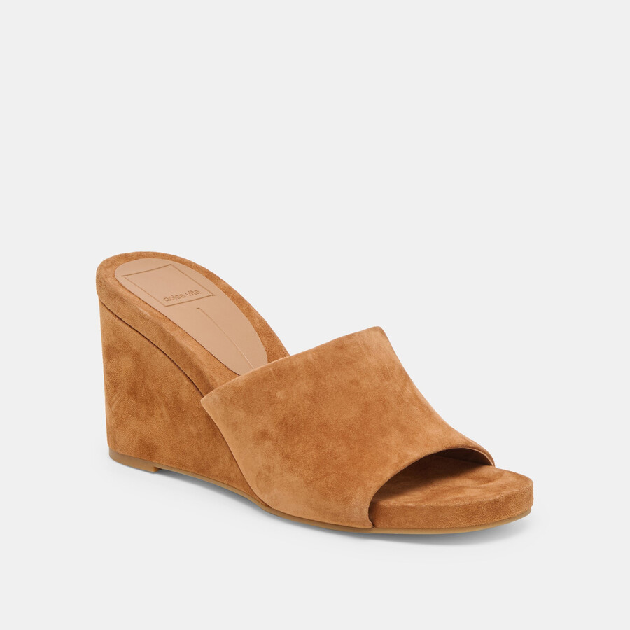 holta keilschuhe aus braunem wildleder