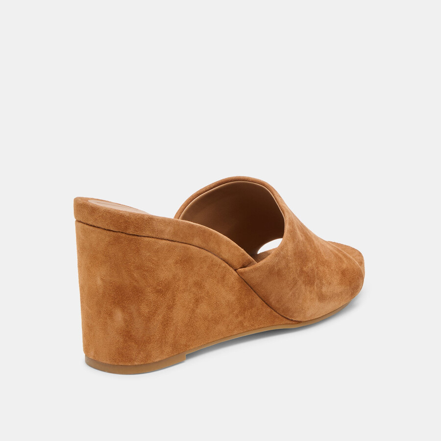 holta keilschuhe aus braunem wildleder