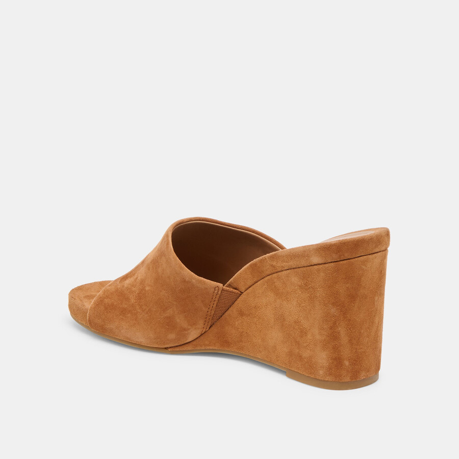 holta keilschuhe aus braunem wildleder